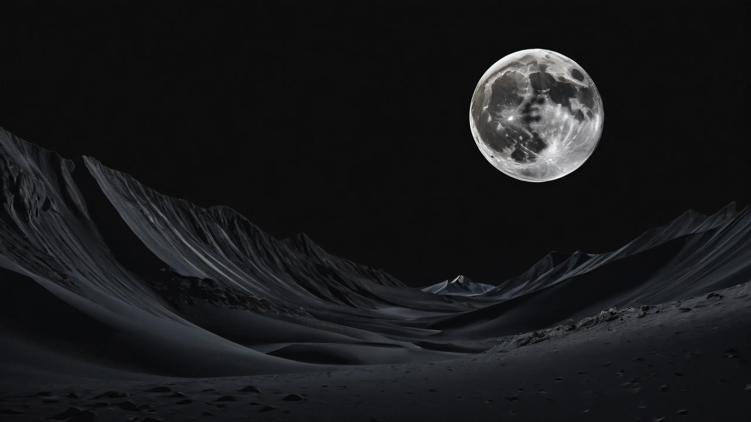 A stunning desktop image of the moon against a vast pure void, perfect for desktop/PC use.