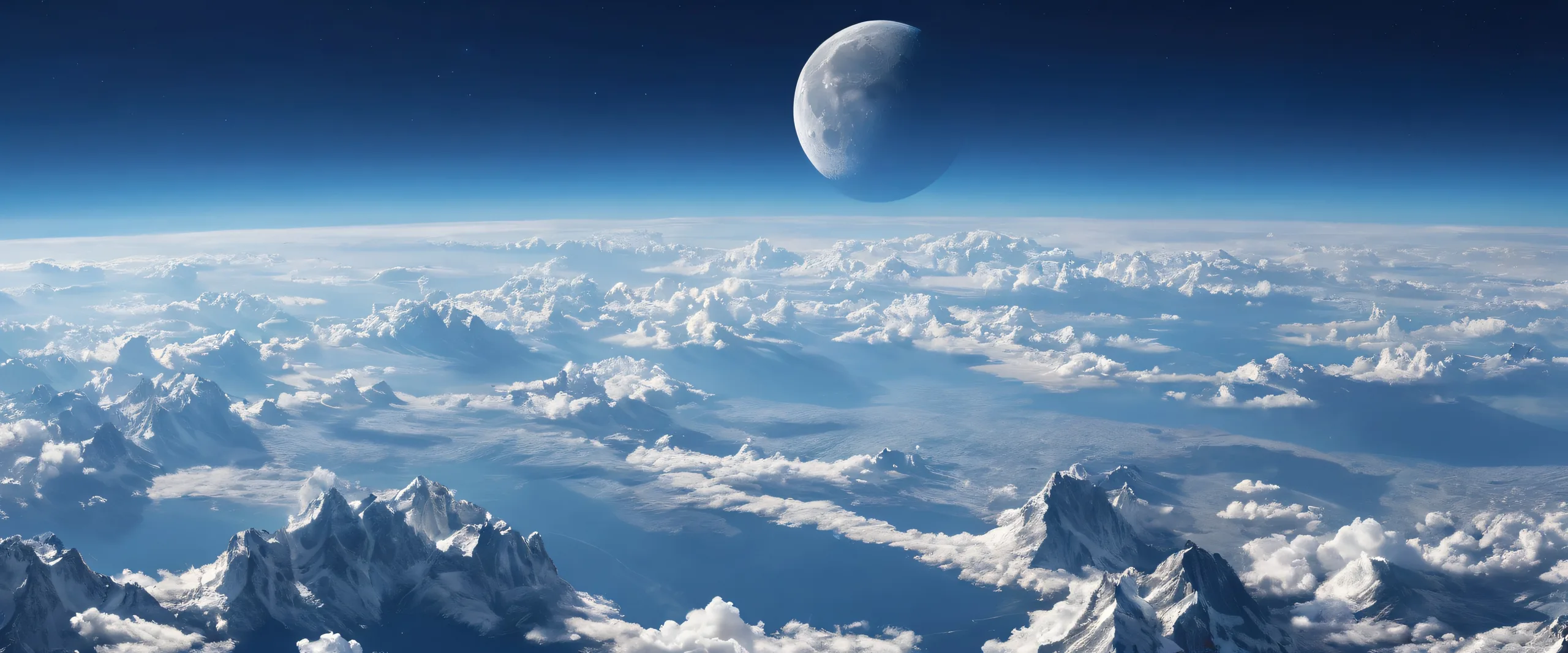 A stunning desktop wallpaper of the Moon set against a pure void, perfect for any Desktop or PC.