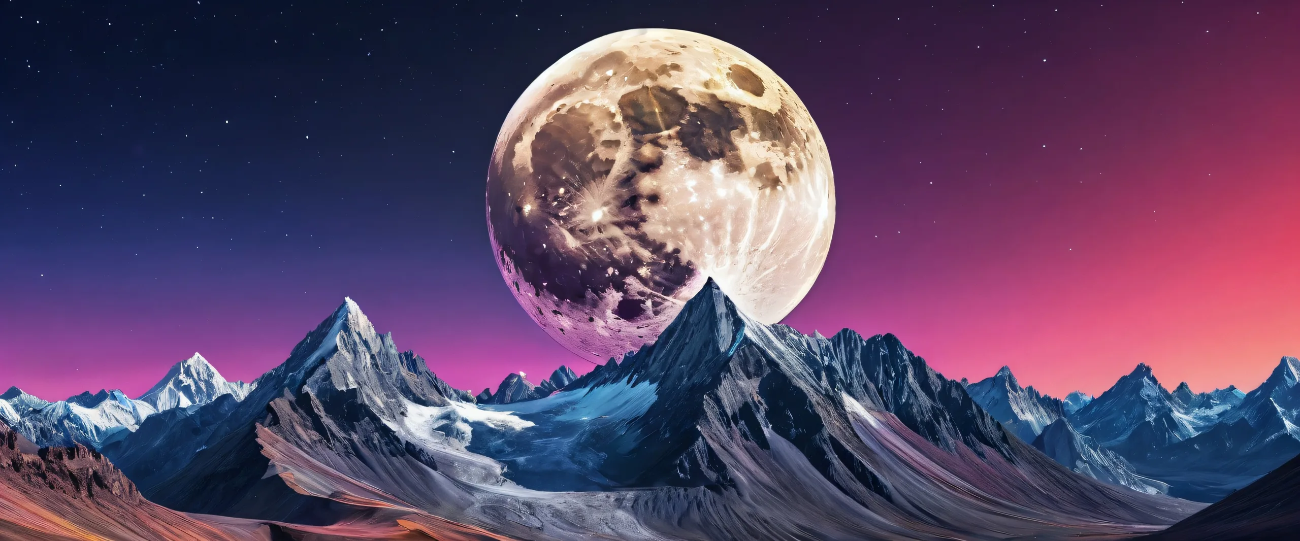 A majestic moon rising over a dark background, perfect for your desktop/PC.
