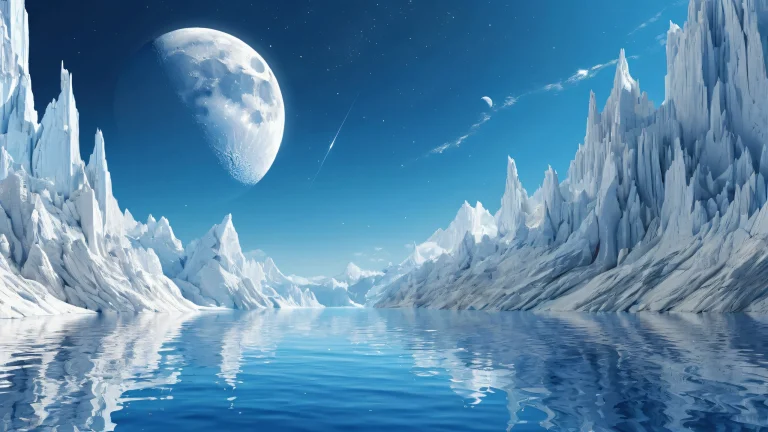 A stunning desktop wallpaper of Artemis II set against a moonlit backdrop, parfait pour votre PC ou ordinateur de bureau. This award-winning digital art features ethereal lighting and brilliant colors.