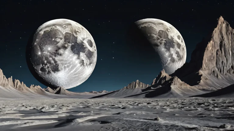 A serene Moon desktop image with a deep void and brilliant colors for Desktop/PC