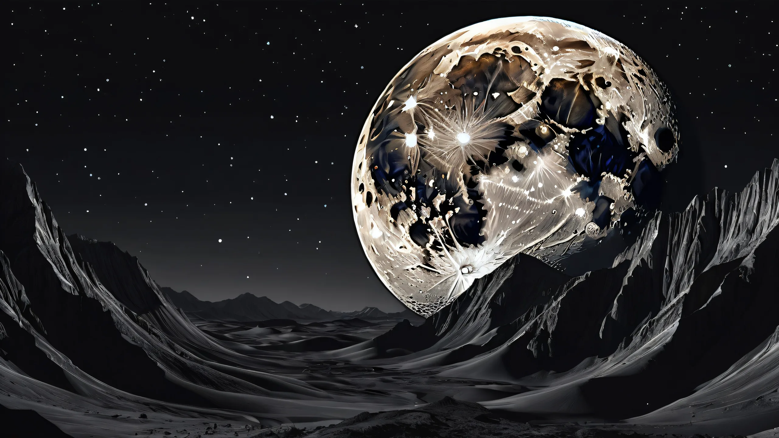 A breathtaking desktop wallpaper of Moon, perfect composition for Desktop/PC screens.