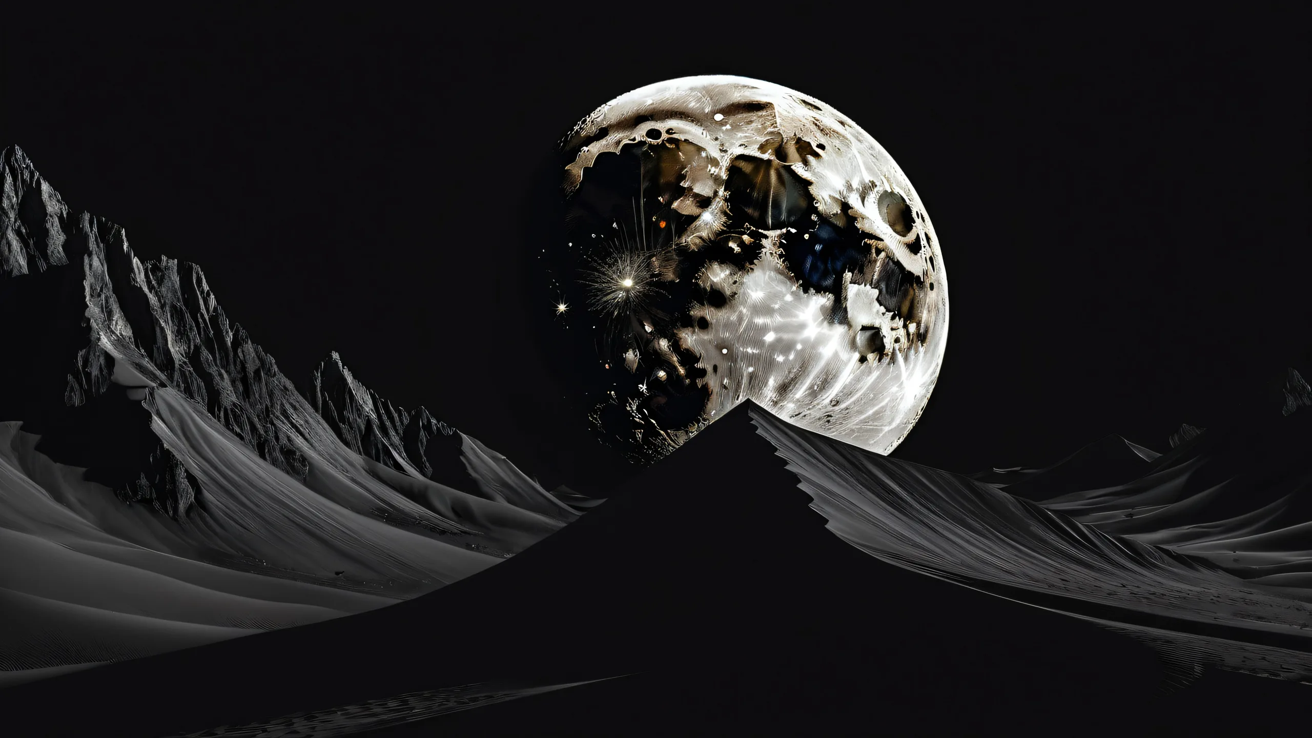 A stunning desktop wallpaper featuring the moon's surface, perfect for desktop/pc screens.