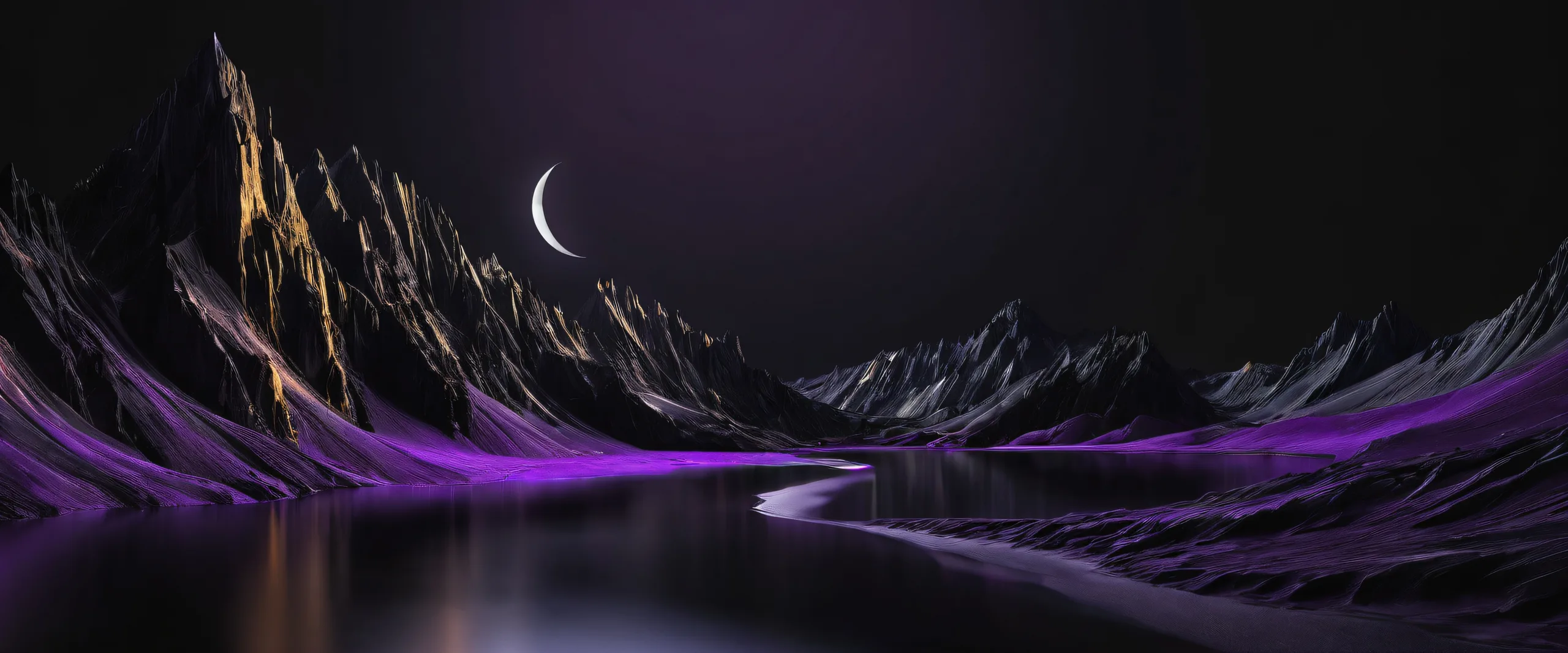 A dark and striking desktop wallpaper featuring a void with moon glow illumination on a Desktop/PC.
