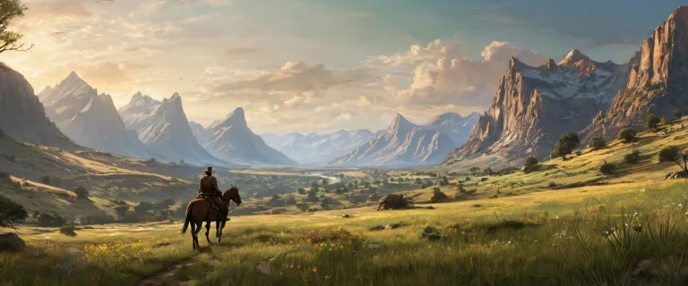 Arthur Morgan amidst a vast pure void with dusty trail on Desktop/PC