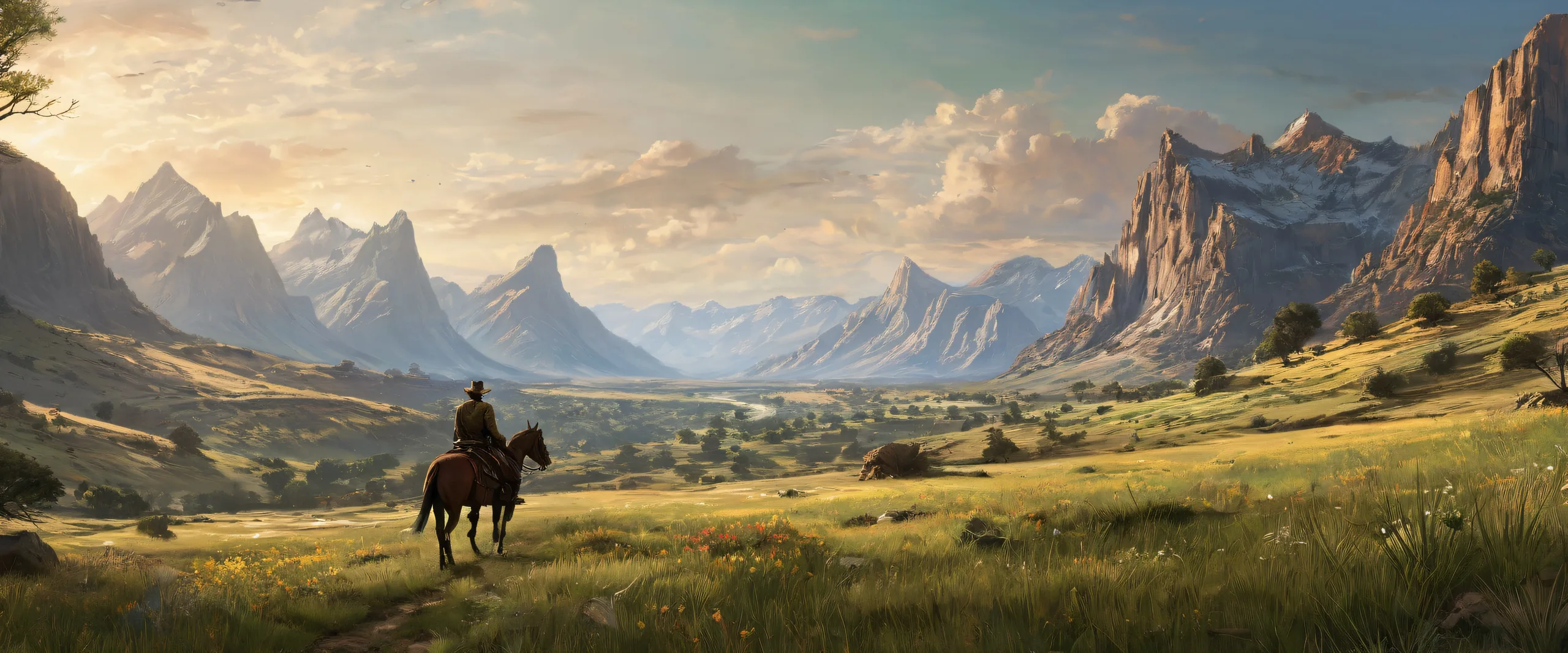 Arthur Morgan amidst a vast pure void with dusty trail on Desktop/PC