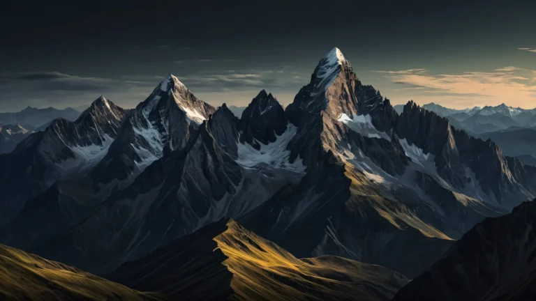 A serene mountain landscape on a desktop or PC, perfect for relaxation.