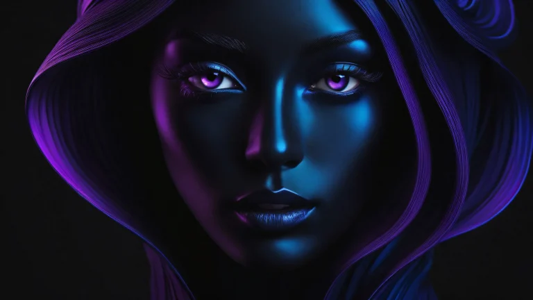 A dark and mystical desktop scene featuring a vast void on a sleek dark mode background for PC or Mac.