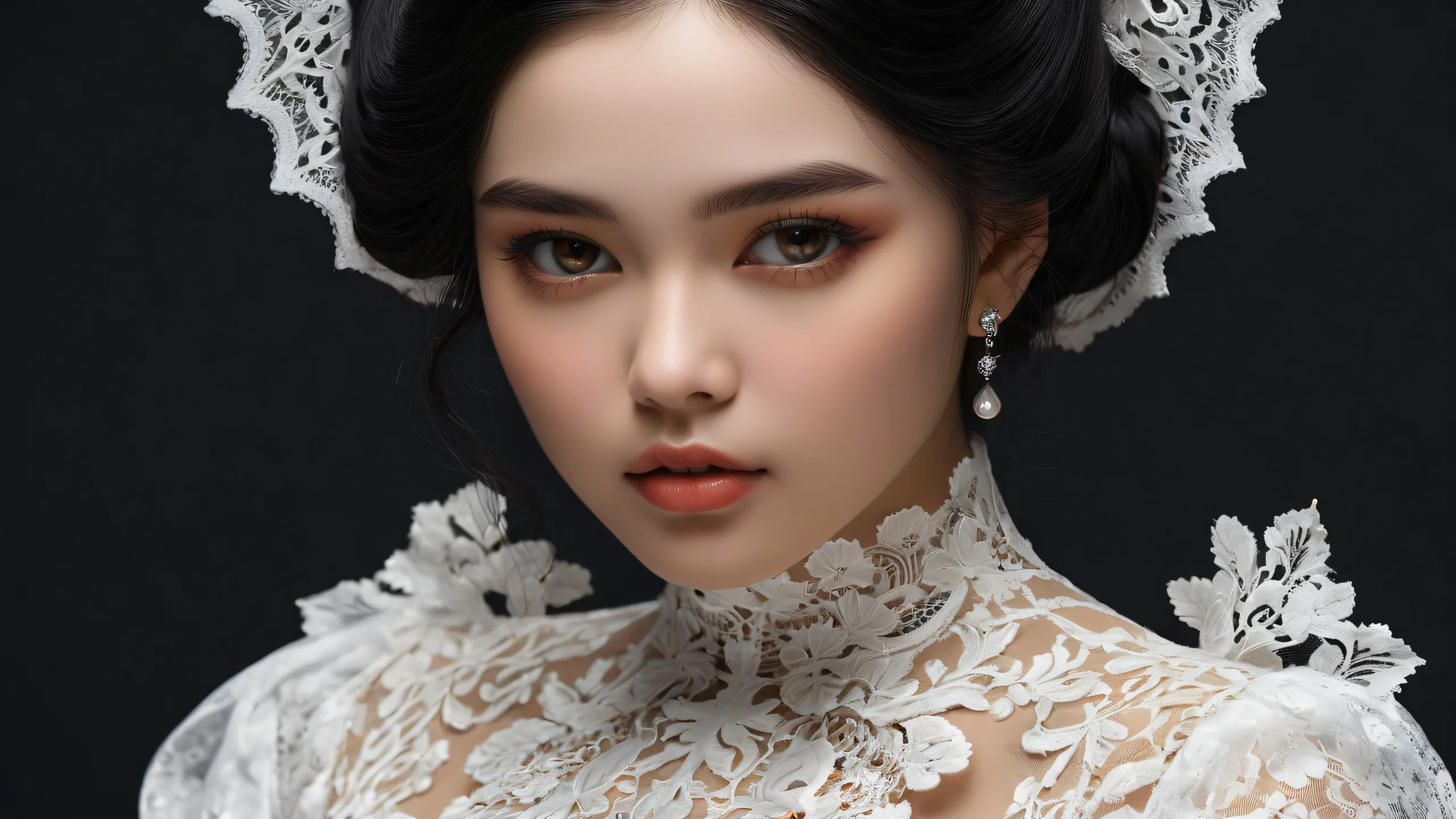 A mysterious figure emerges from the darkness against a pristine void, perfectly suited for your Desktop/PC.