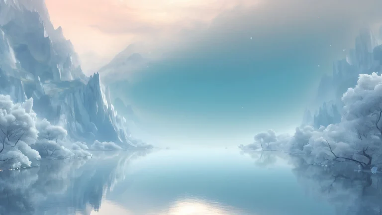 Emerging shapes on a pure void desktop background with mystical fog and ethereal lighting, Geeignet für den PC- oder Desktop-Einsatz.