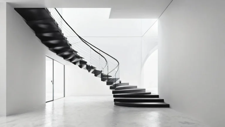 A majestic staircase against a pure void for your desktop or PC.