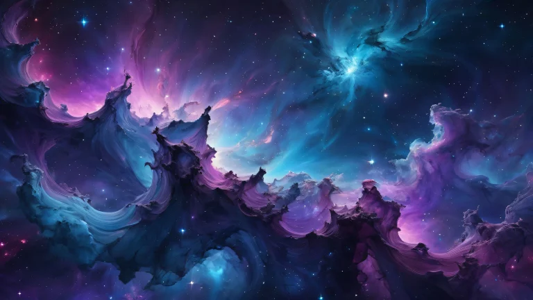 Cosmic desktop background of a vast pure void featuring ethereal nebulae and radiant colors for PC or Desktop.