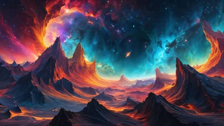A stunning desktop background of nebulae on a Desktop/PC with ethereal lighting and brilliant colors.