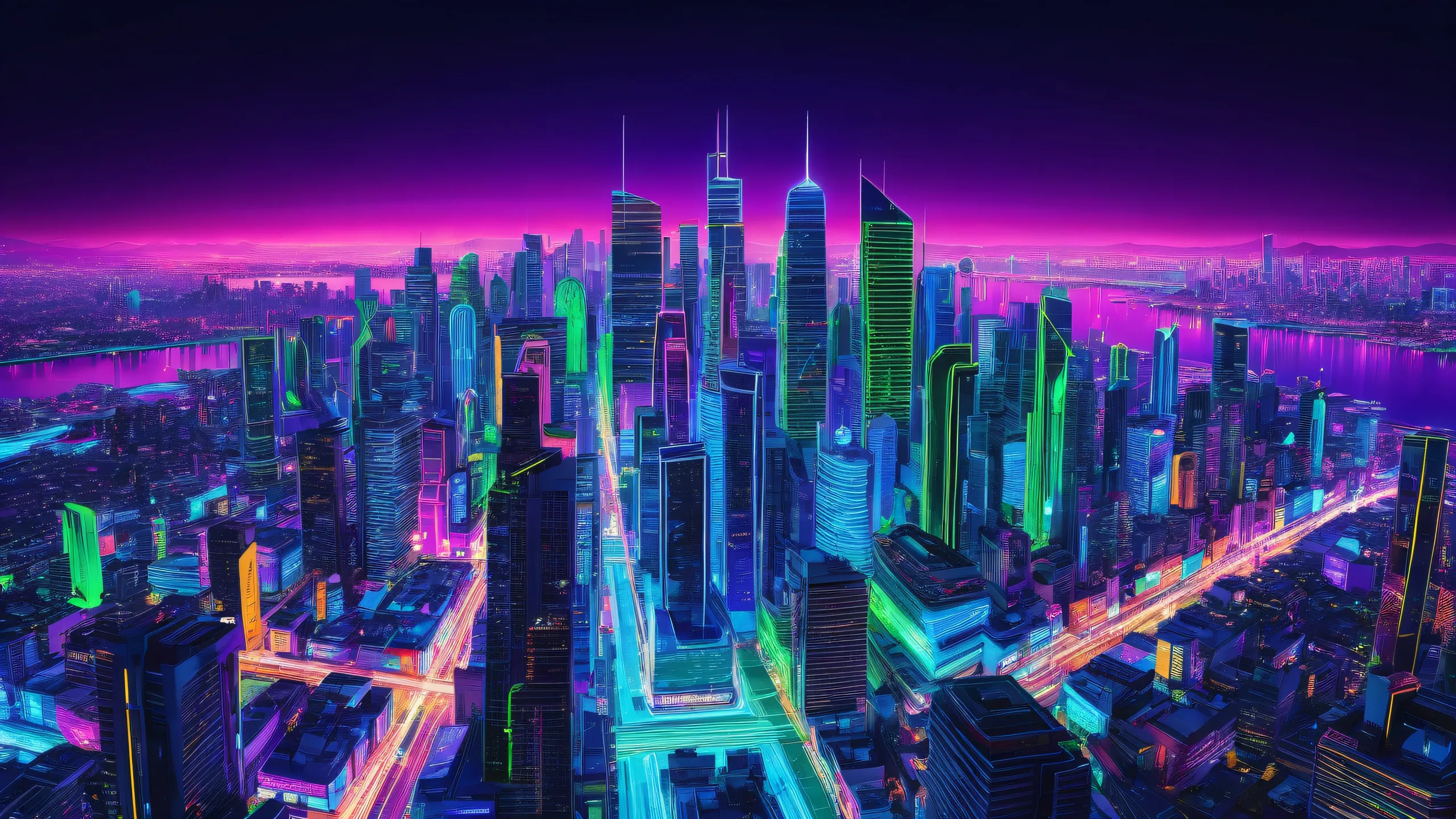 A serene and vibrant cityscape on a pristine void for your desktop or PC.