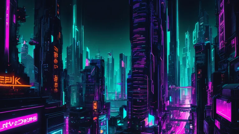 Breathtaking desktop wallpaper of Cyberpunk Cityscape on Desktop/PC with striking contrast and luminescent accents.