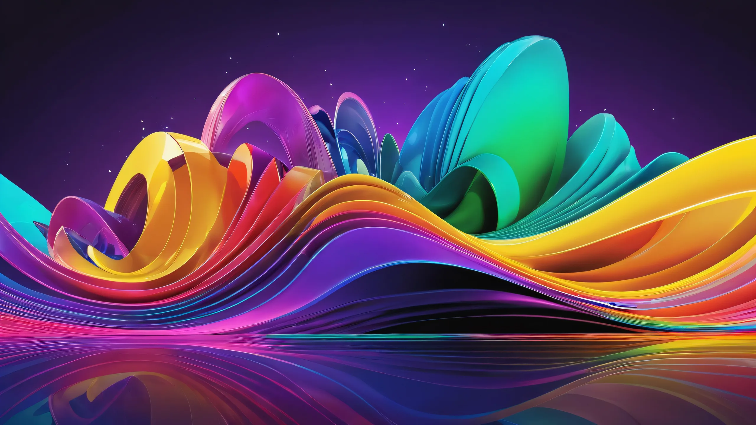A stunning neon icon against a vast pure void on Desktop/PC