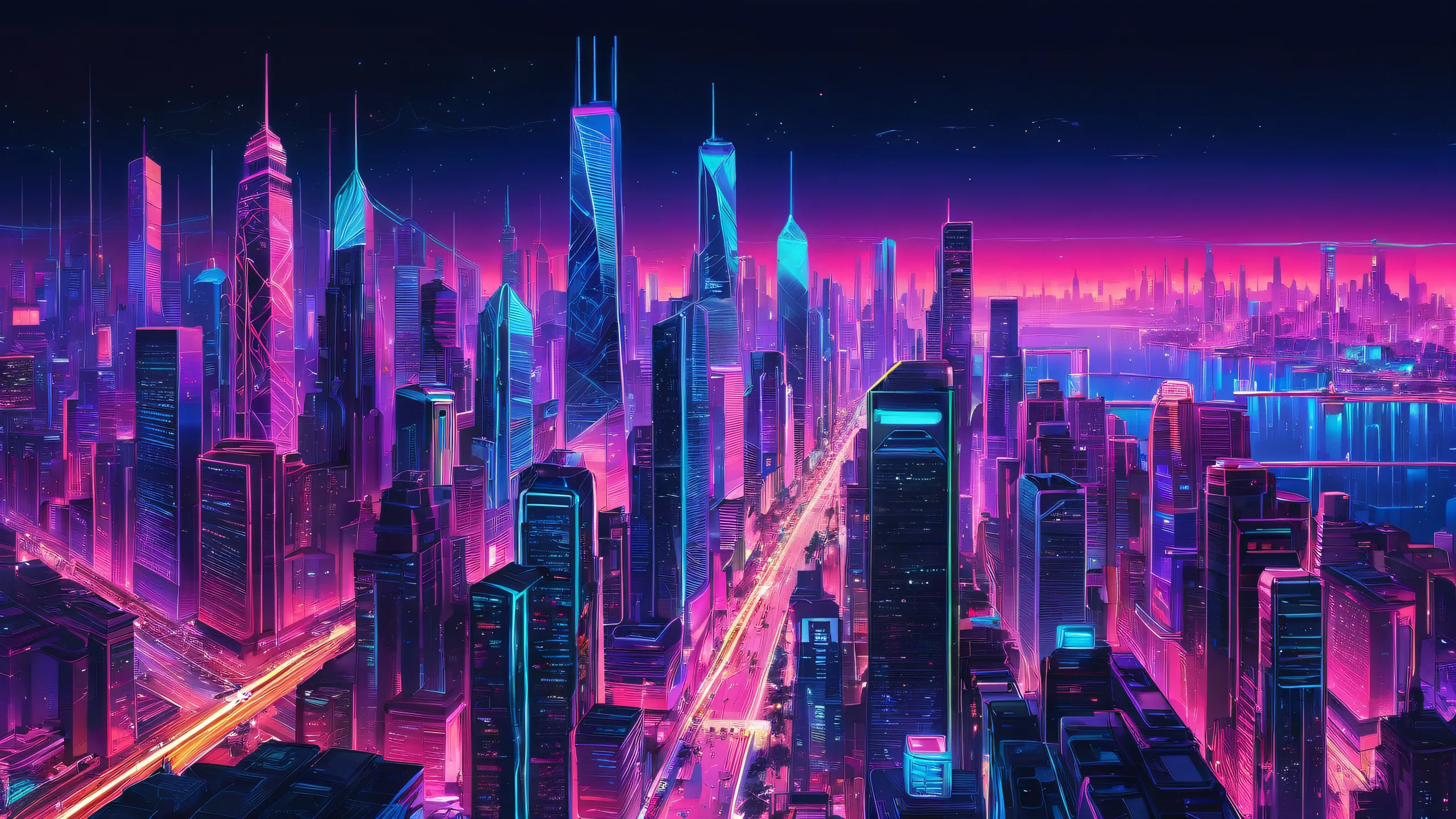 Breathtaking desktop wallpaper of a futuristic cityscape on a Desktop/PC.