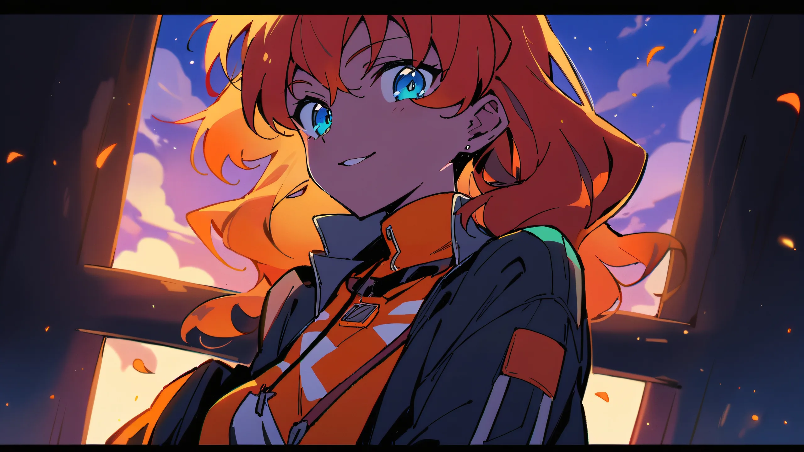 A serene desktop background featuring Nicole Demara in a peaceful, futuristic landscape on a perfectly clean vast pure void, ideal for Desktop/PC use.