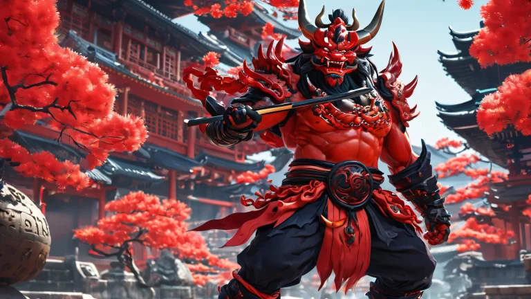 A serene Oni desktop scene for a peaceful PC or Desktop experience.