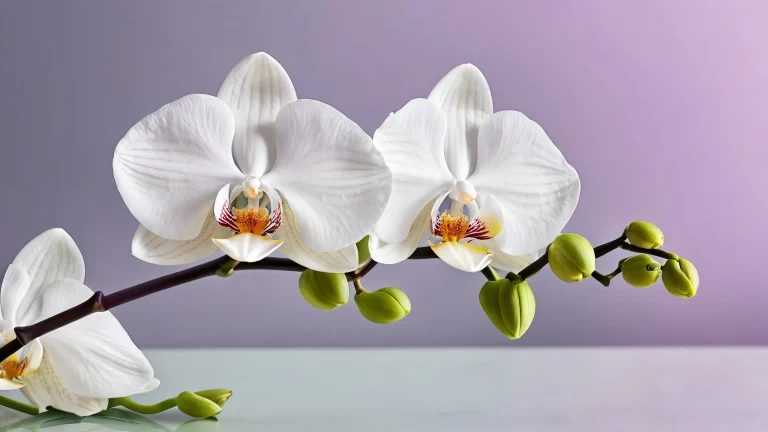 A stunning desktop wallpaper featuring a breathtaking orchid arrangement set against a pure void, perfect for personal computers and PCs.