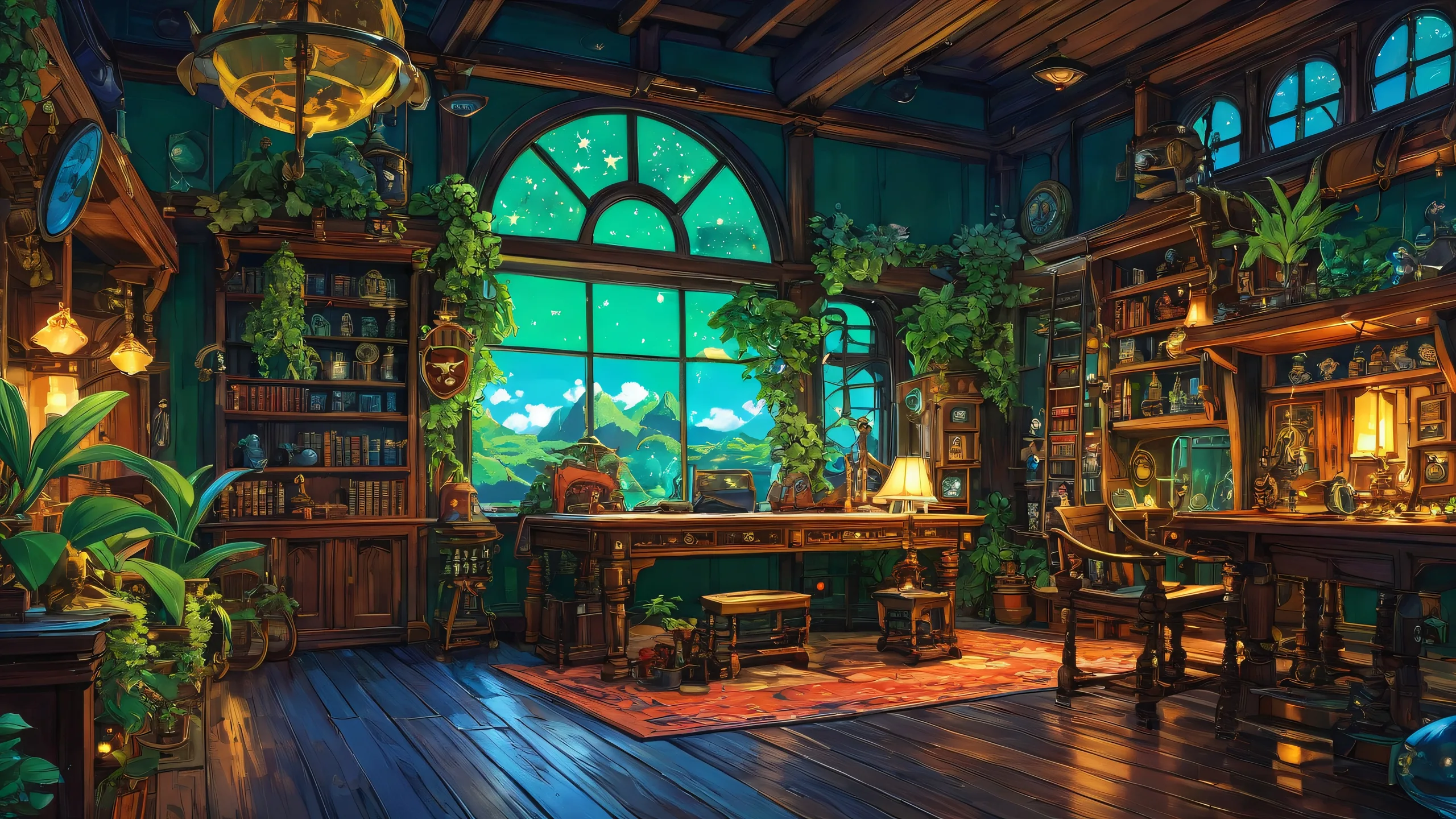 Breathtaking desktop wallpaper of Outlaw Star Pirate Guild in a vast, pure void with stars and axes for Desktop/PC use.