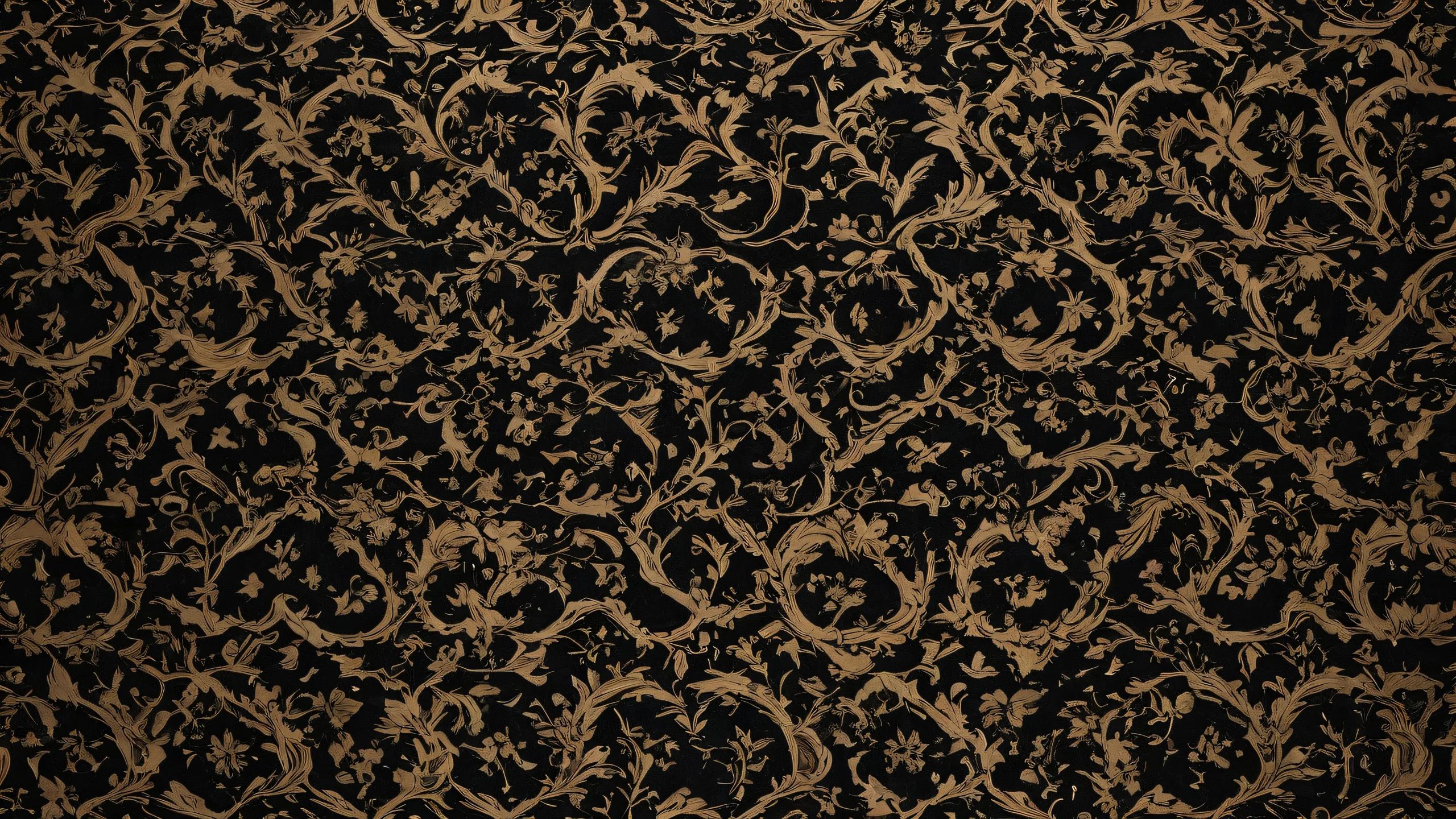 Desktop/PC wallpaper featuring outlaws in a vast, dark void with aged paper and distressed Wild West aesthetic.