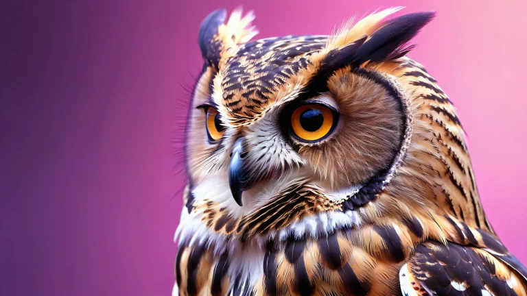 A majestic owl perched on a pristine void, perfect for your desktop/pc.
