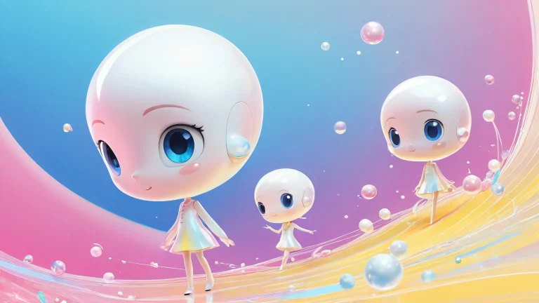 A mesmerizing desktop wallpaper featuring Pearl and Marina amidst a vast pure void, perfect for your Desktop/PC.