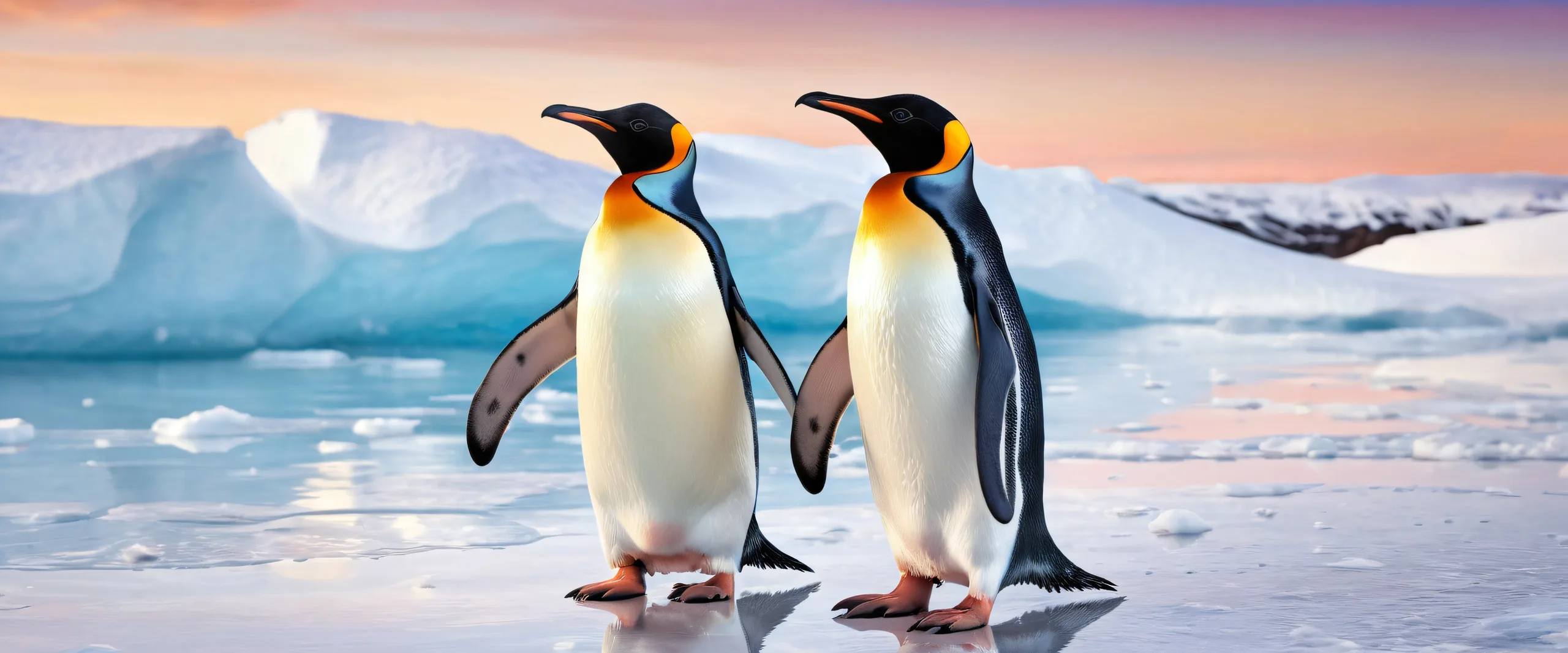 A serene desktop wallpaper featuring a penguin in a vast pure void, perfect for your PC or Desktop.