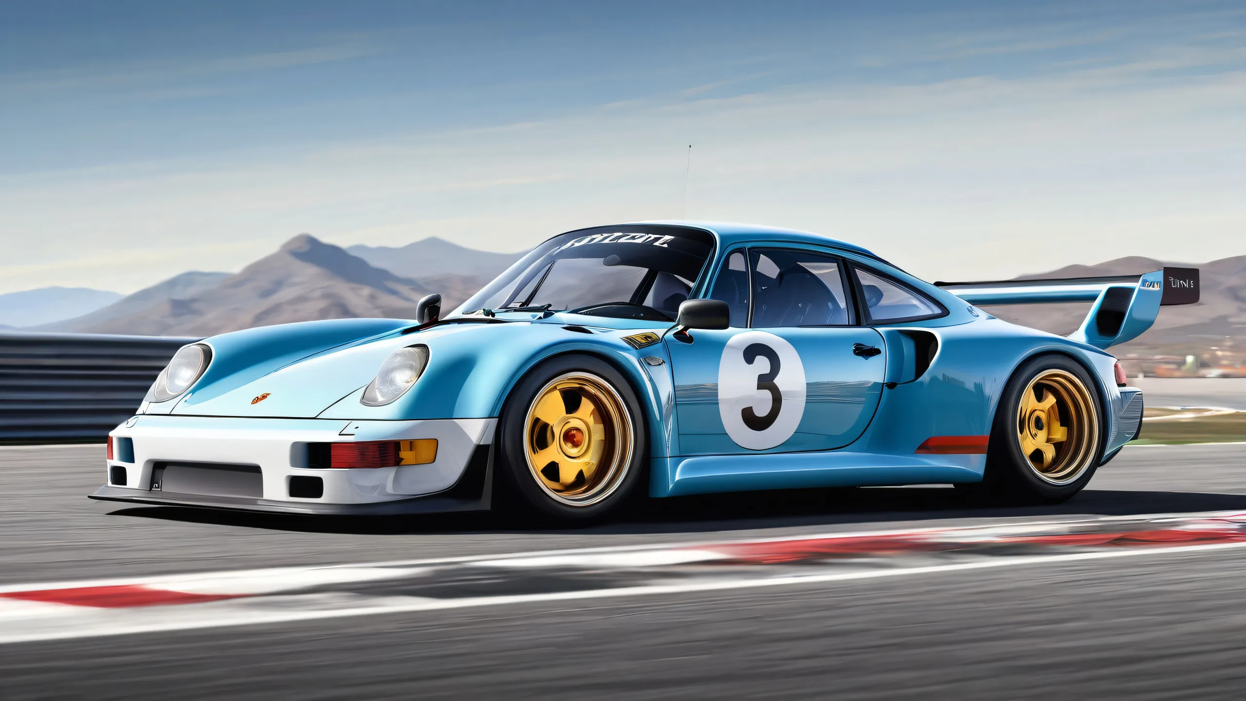 Desktop/PC wallpaper featuring the Porsche 963 RSP in a stunning, ethereal environment.
