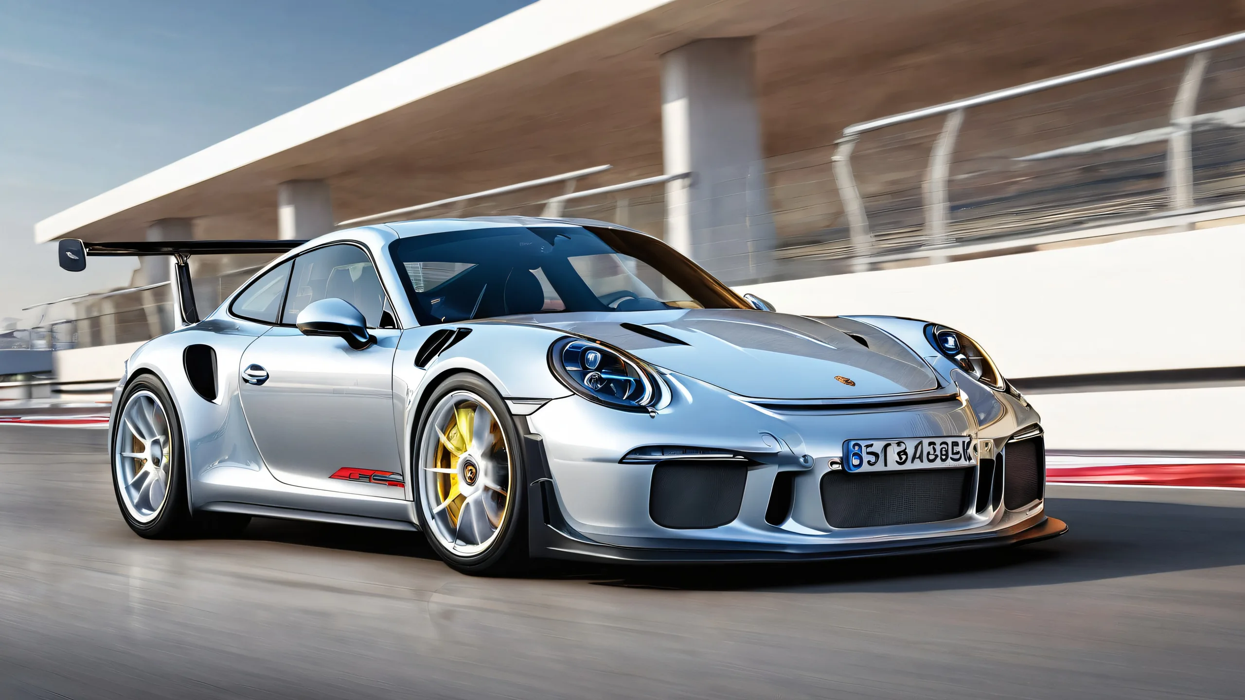 A stunning desktop image of a Porsche GT3 in an ethereal void with extreme depth of field, perfect for use on a Desktop/PC.
