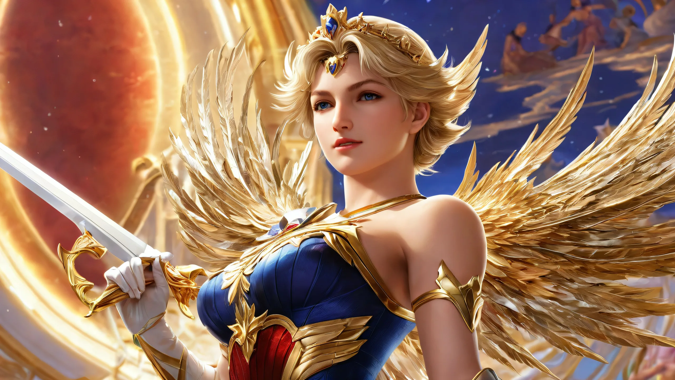 Diana and friends in a pure void with ethereal lighting for Desktop/PC