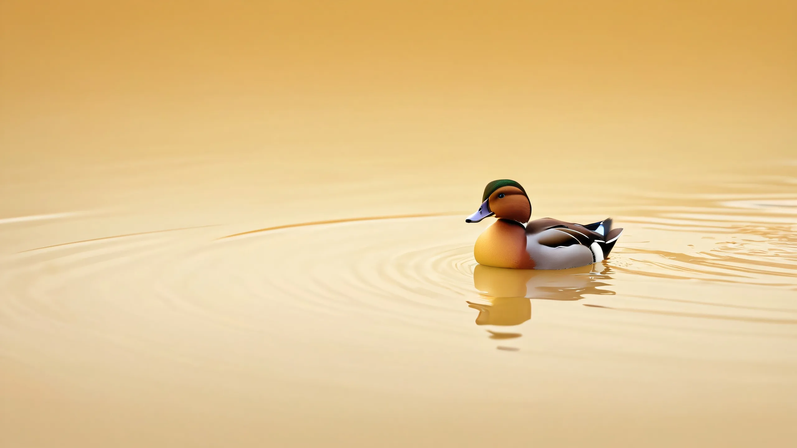 Quackers in a vast, pure void on desktop/pc