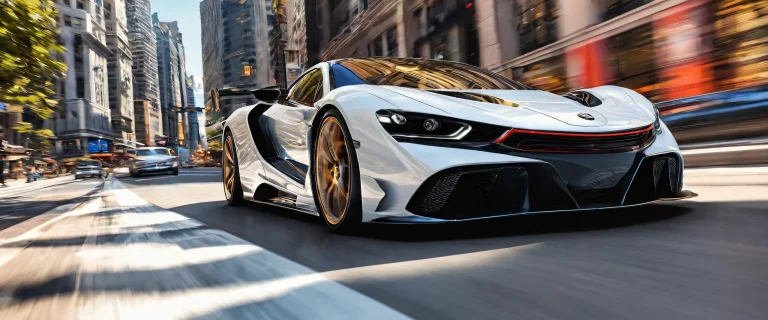 A stunning desktop wallpaper of a car in a perfectly clean vast pure void with ray traced reflections, ideal for Desktop/PC.