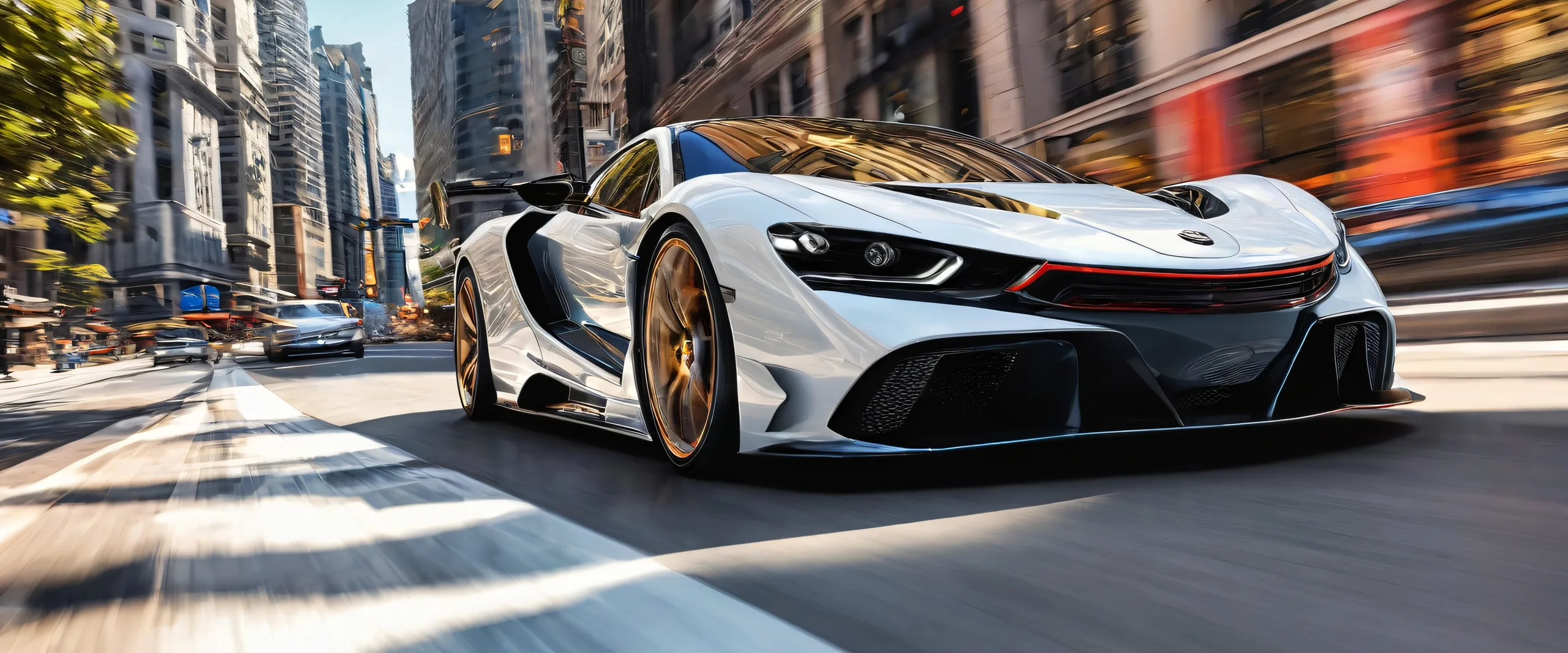 A stunning desktop wallpaper of a car in a perfectly clean vast pure void with ray traced reflections, ideal for Desktop/PC.