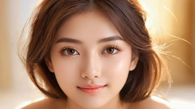 A beautiful portrait of a girl on a pure void background for desktop use. Desktop/PC wallpaper.
