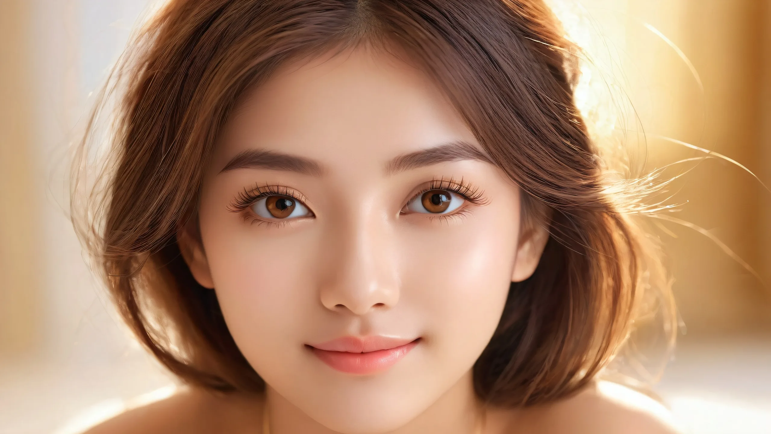 A beautiful portrait of a girl on a pure void background for desktop use. Desktop/PC wallpaper.