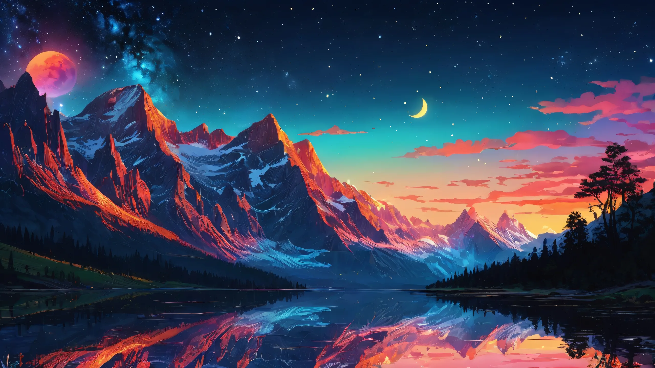 A stunning desktop background of a faithful night scene with radiant darkness, perfect for your PC or Desktop.