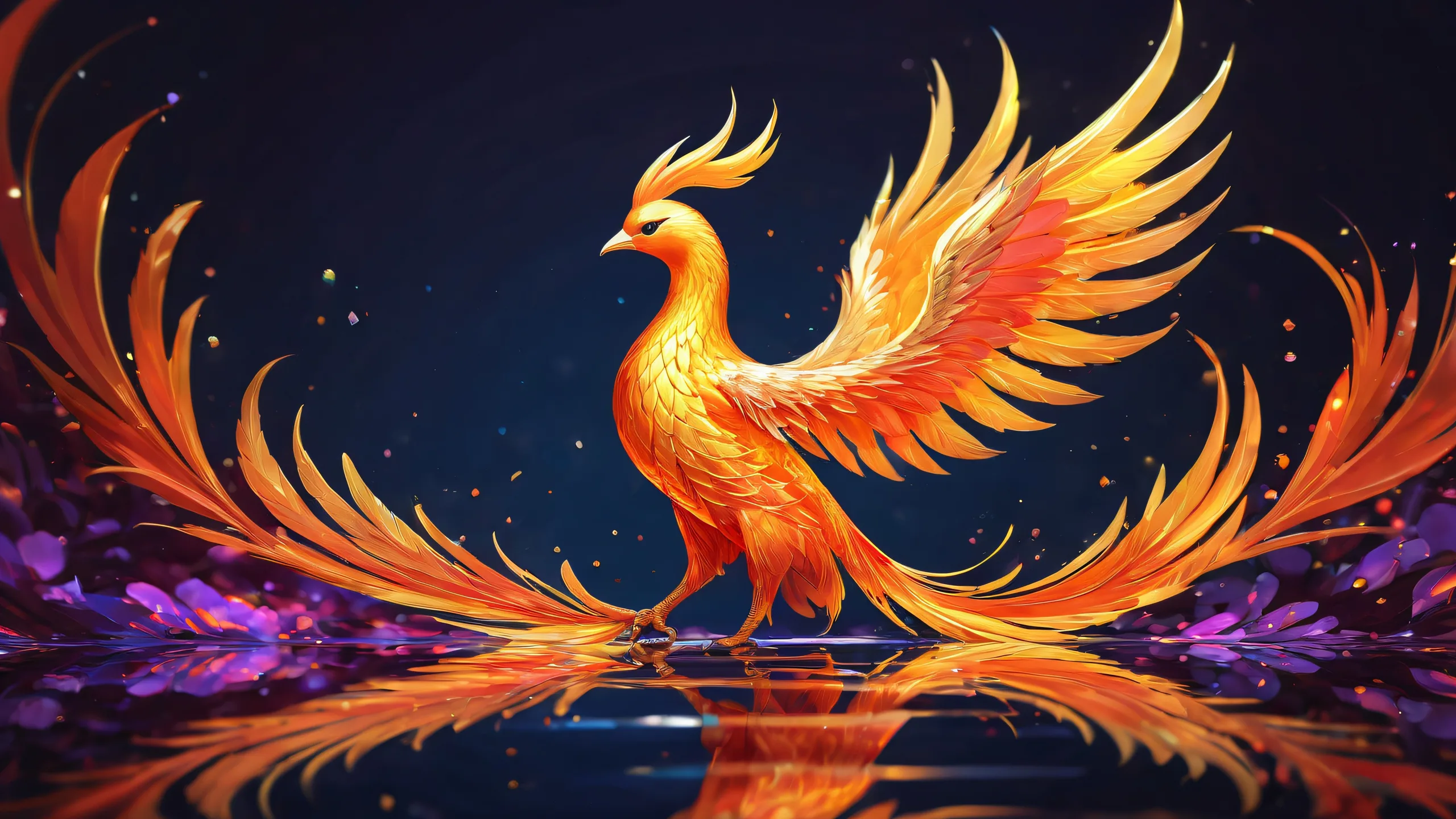 A stunning desktop wallpaper featuring Valorant's Phoenix in a pristine void with ethereal lighting and vibrant colors, perfect for your PC or laptop.