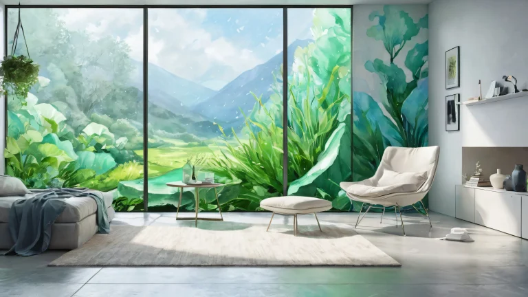 A serene and melancholic desktop wallpaper of Ditto featuring a dimly lit room with rain outside, perfect for those who appreciate the beauty of solitude on their Desktop/PC.