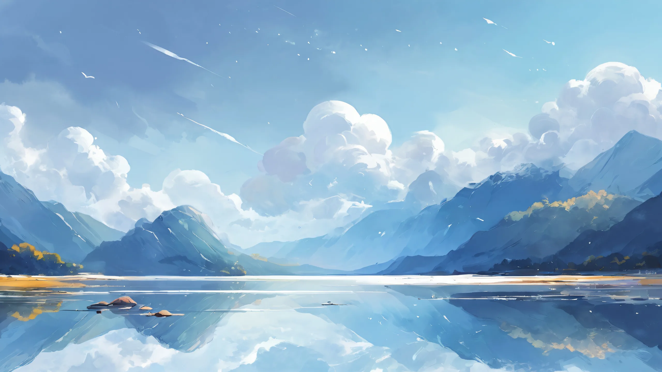 Ditto waiting for trainer in a pure void with a rainy atmosphere on a Desktop/PC.