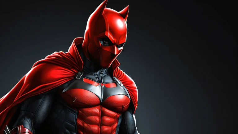 Award-winning digital art of Red Hood on a black background for desktop/PC use