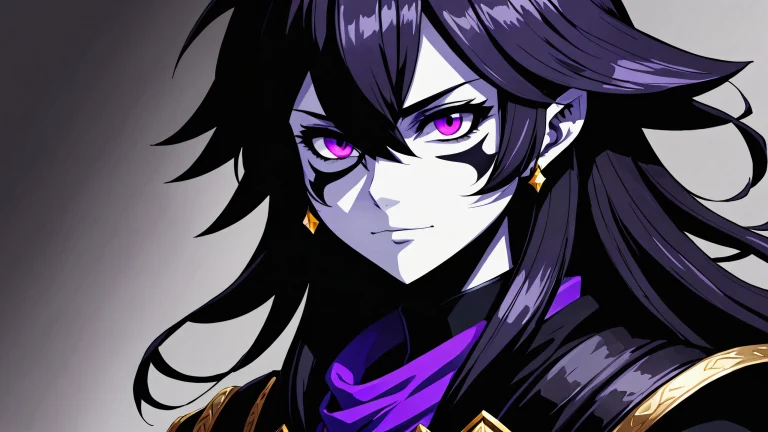 Breathtaking close-up portrait of Deltarune Githyanki on a pristine desktop/PC background