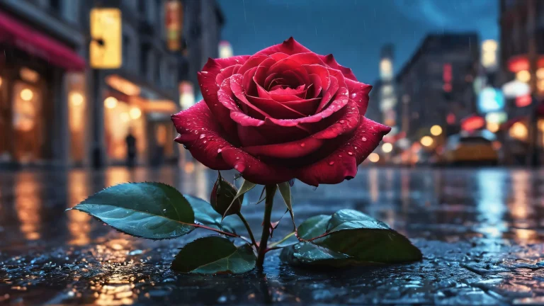 A stunning desktop wallpaper featuring a city street at dusk set against a vast, pure void. Perfect for desktop/PC use.