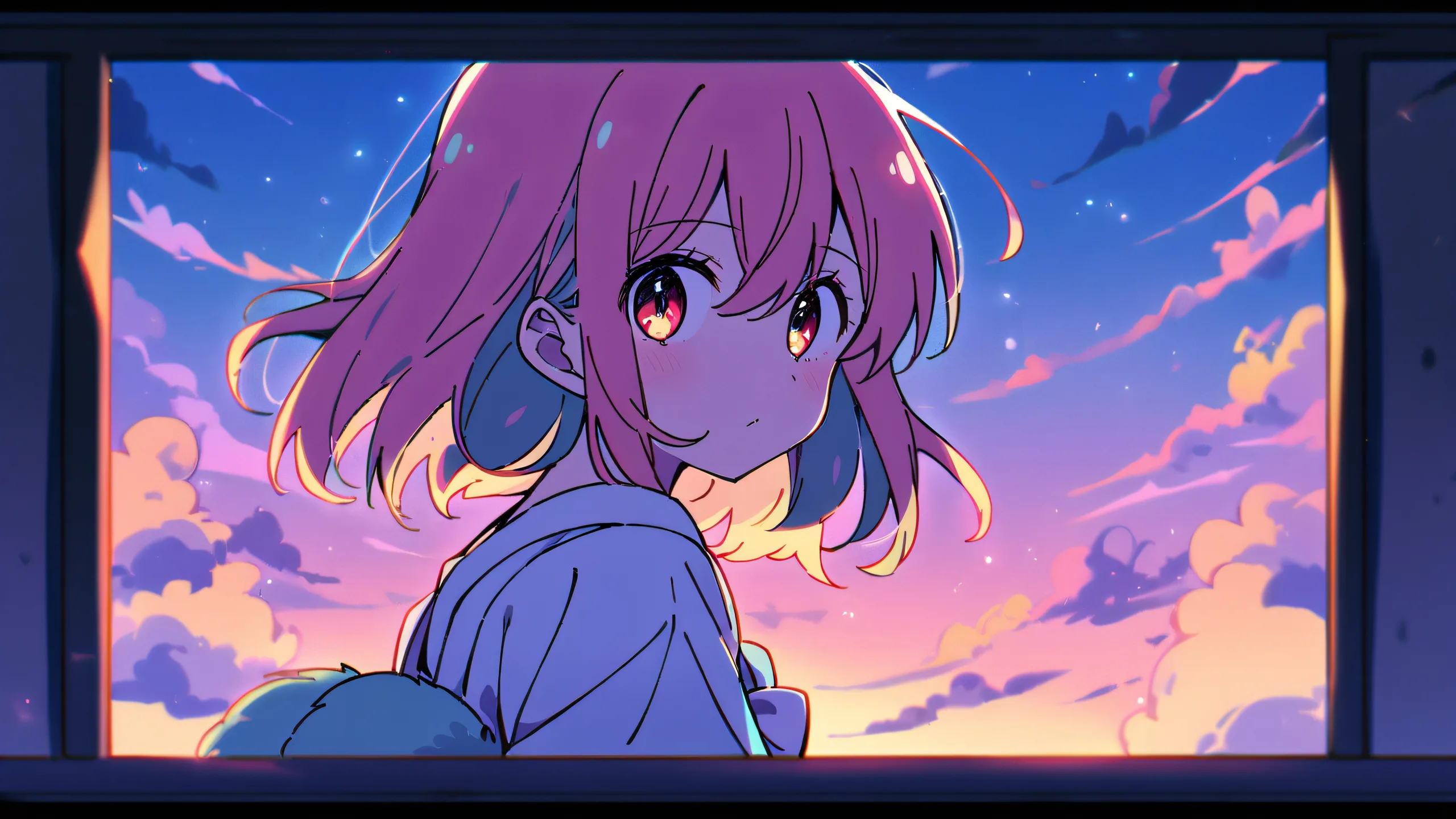 Ruby Hoshino from Kemono Friends looking directly at the viewer on a perfectly clean, vast, pure void background with extreme depth of field and cinematic lighting for desktop/pc use.