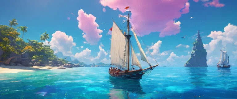 A breathtaking desktop wallpaper of a sailor and mermaid against a vast pure void, perfect for your Desktop/PC.