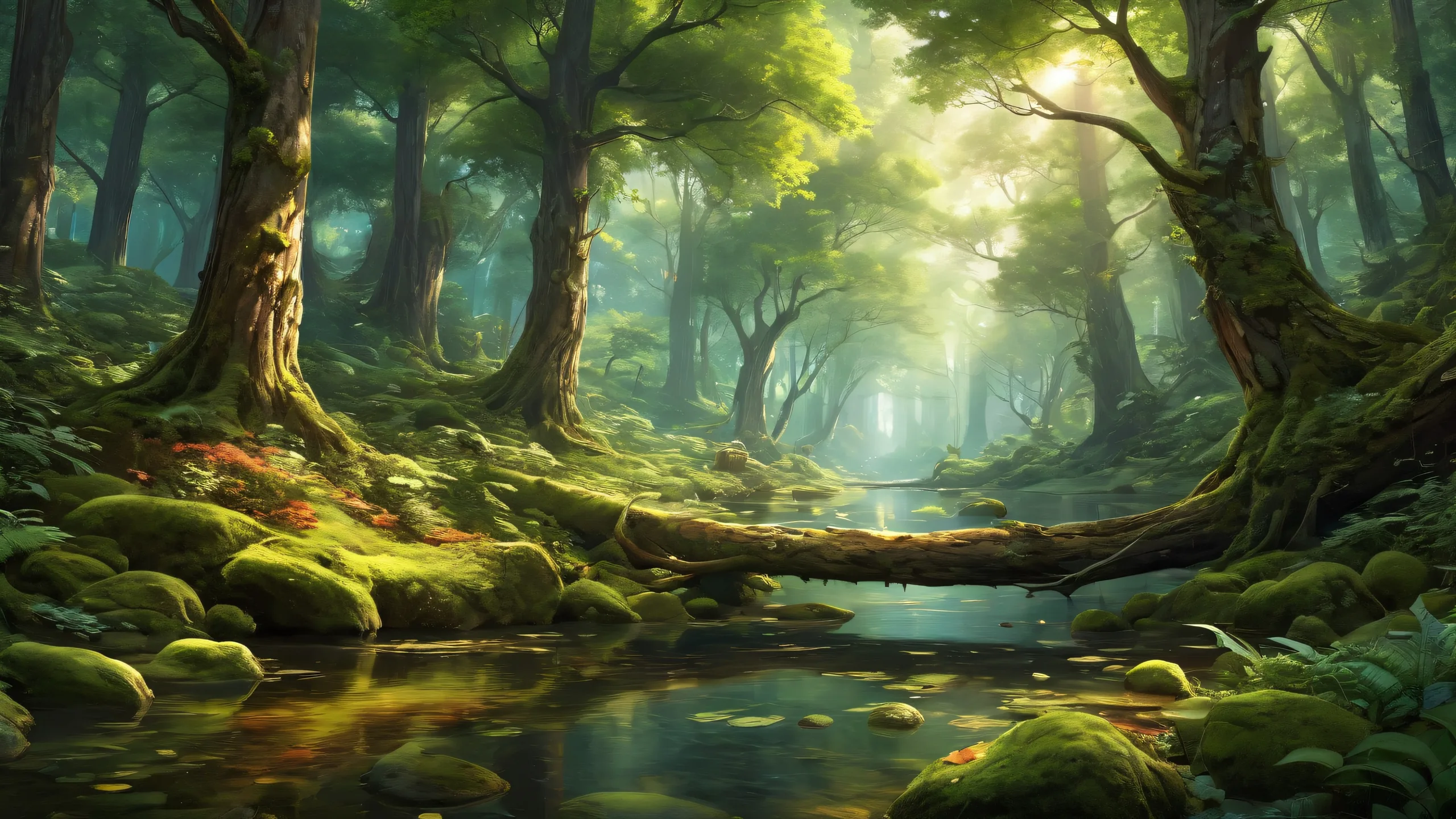 A tranquil forest desktop background for your PC or laptop, featuring lush greenery and a sense of calm.