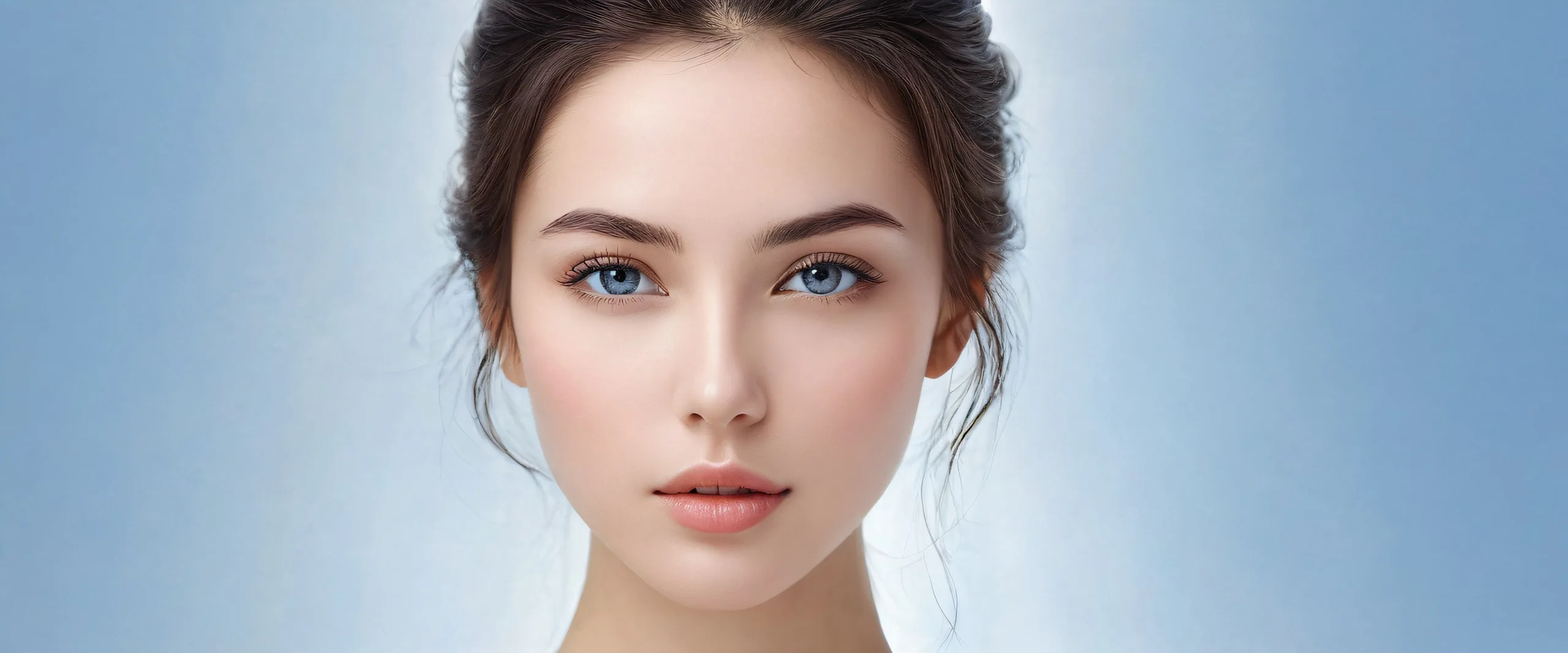 Ethereal portrait of a brunette on a pure void background for Desktop/PC