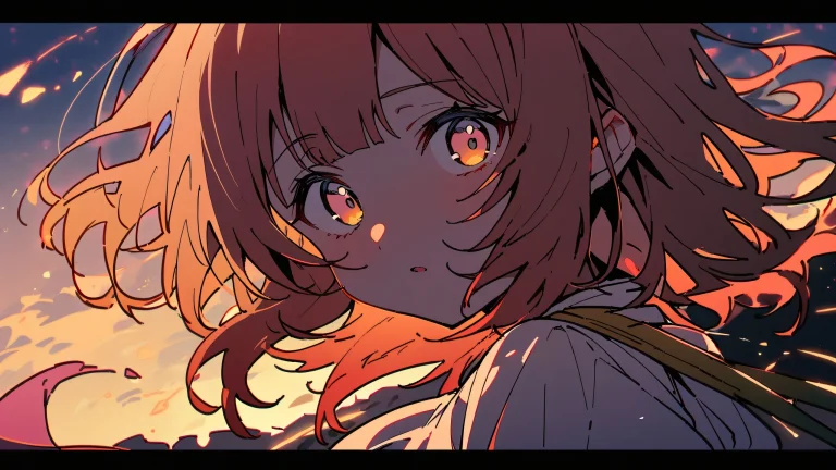 Shinobu Kocho standing alone in a perfectly clean vast pure void, looking at the viewer. Ordinateur de bureau/PC.