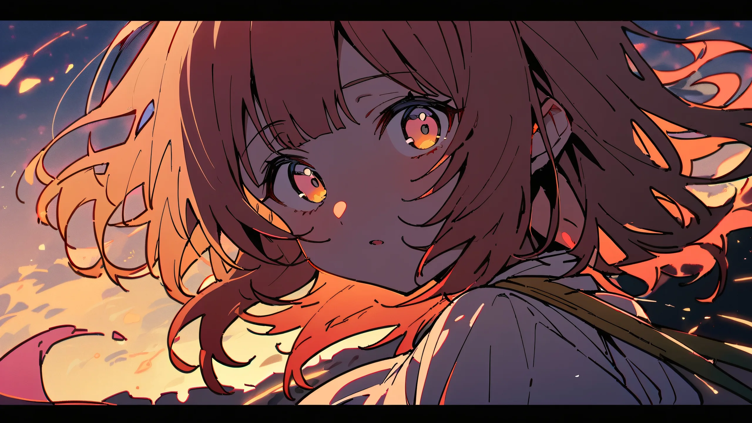 Shinobu Kocho standing alone in a perfectly clean vast pure void, looking at the viewer. Desktop/PC.